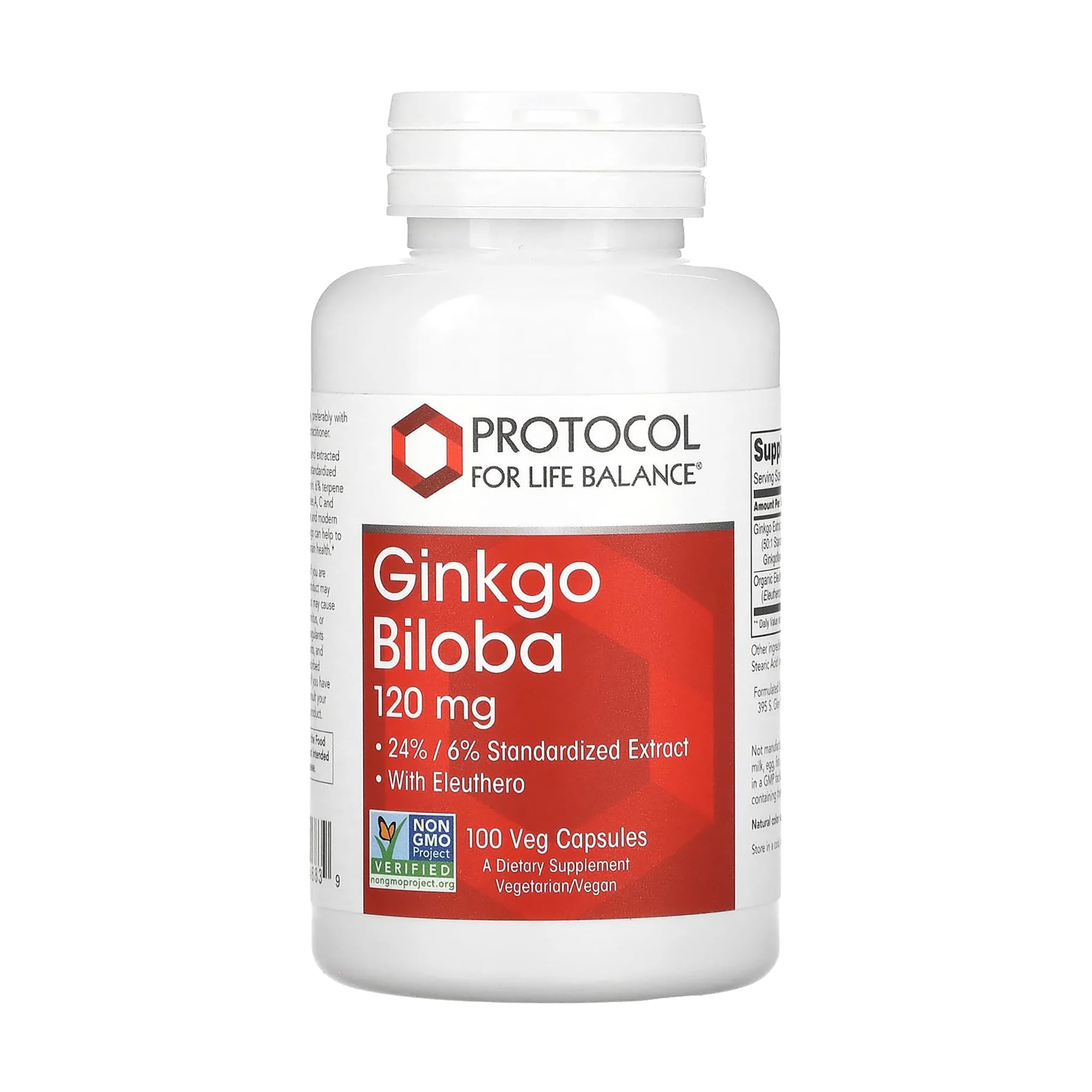 Гінкго Білоба Protocol For Life Balance Ginkgo Biloba, 120 мг, 100 вегетаріанських капсул